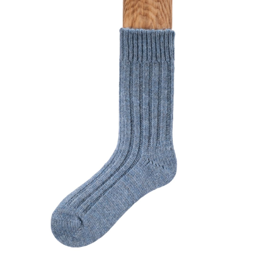 Connemara Tweed Socks - Mid Blue