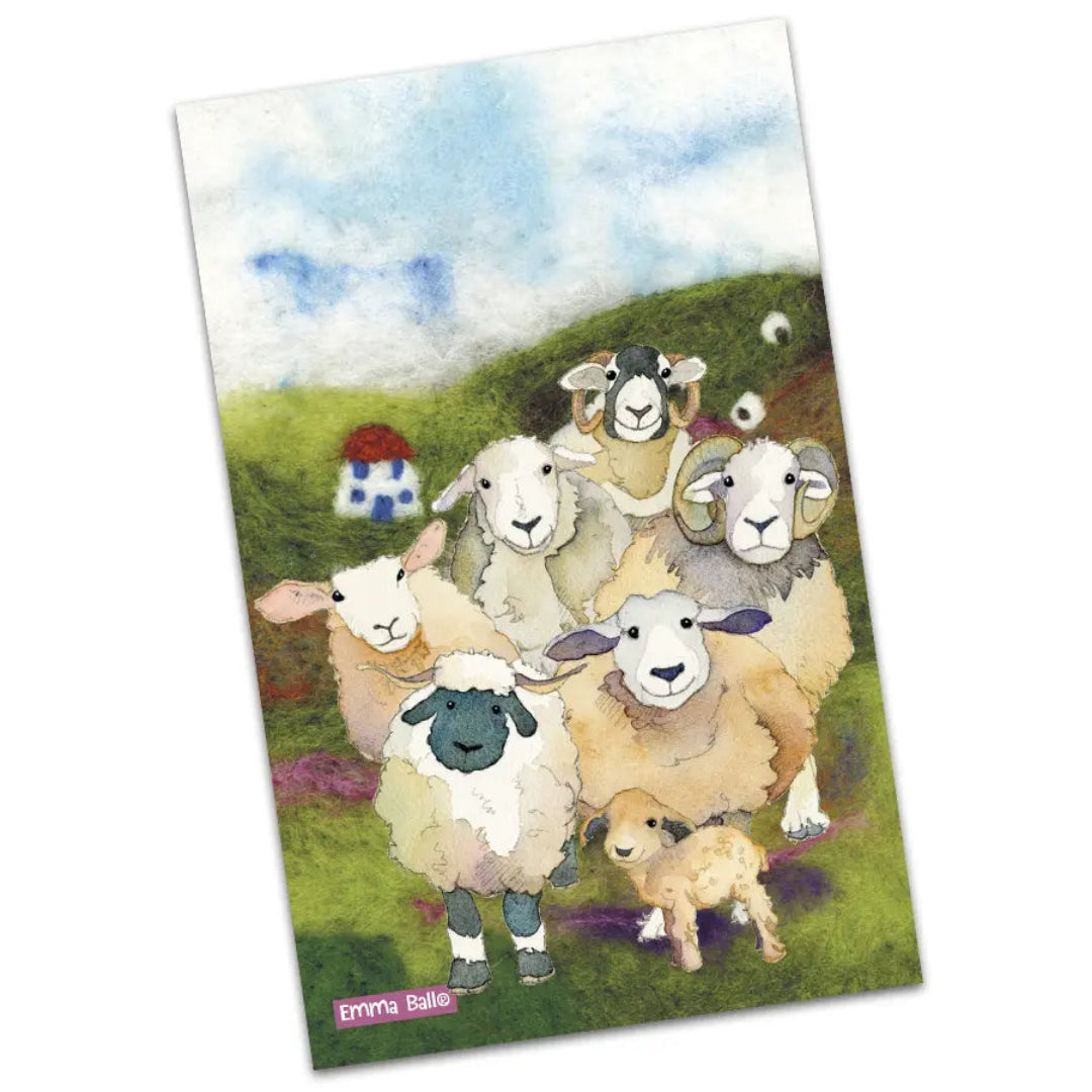 Emma Ball | Felted Sheep Tea Towel