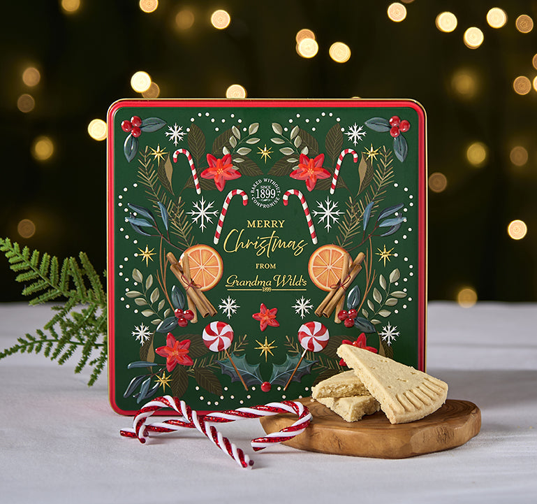 Grandma Wild's | Christmas Candy Cane Tin - Shortbread 400g