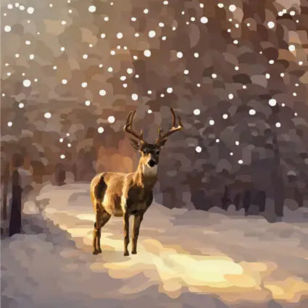 Periodic Society | Stag, Snow and Trees | Greeting Card