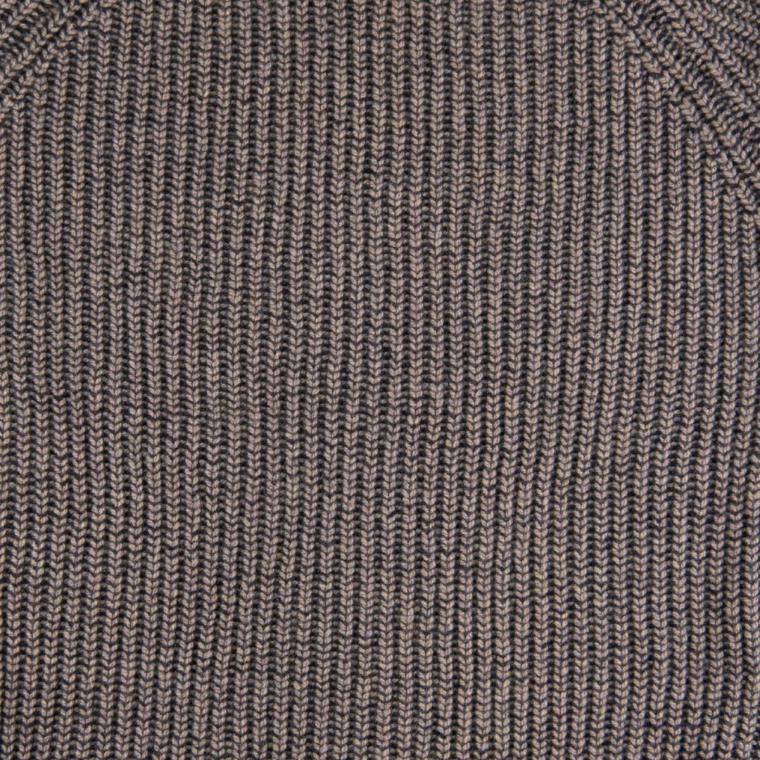 Fisherman Out of Ireland | Ribbed Crewneck Sweater - Clay & Charcoal