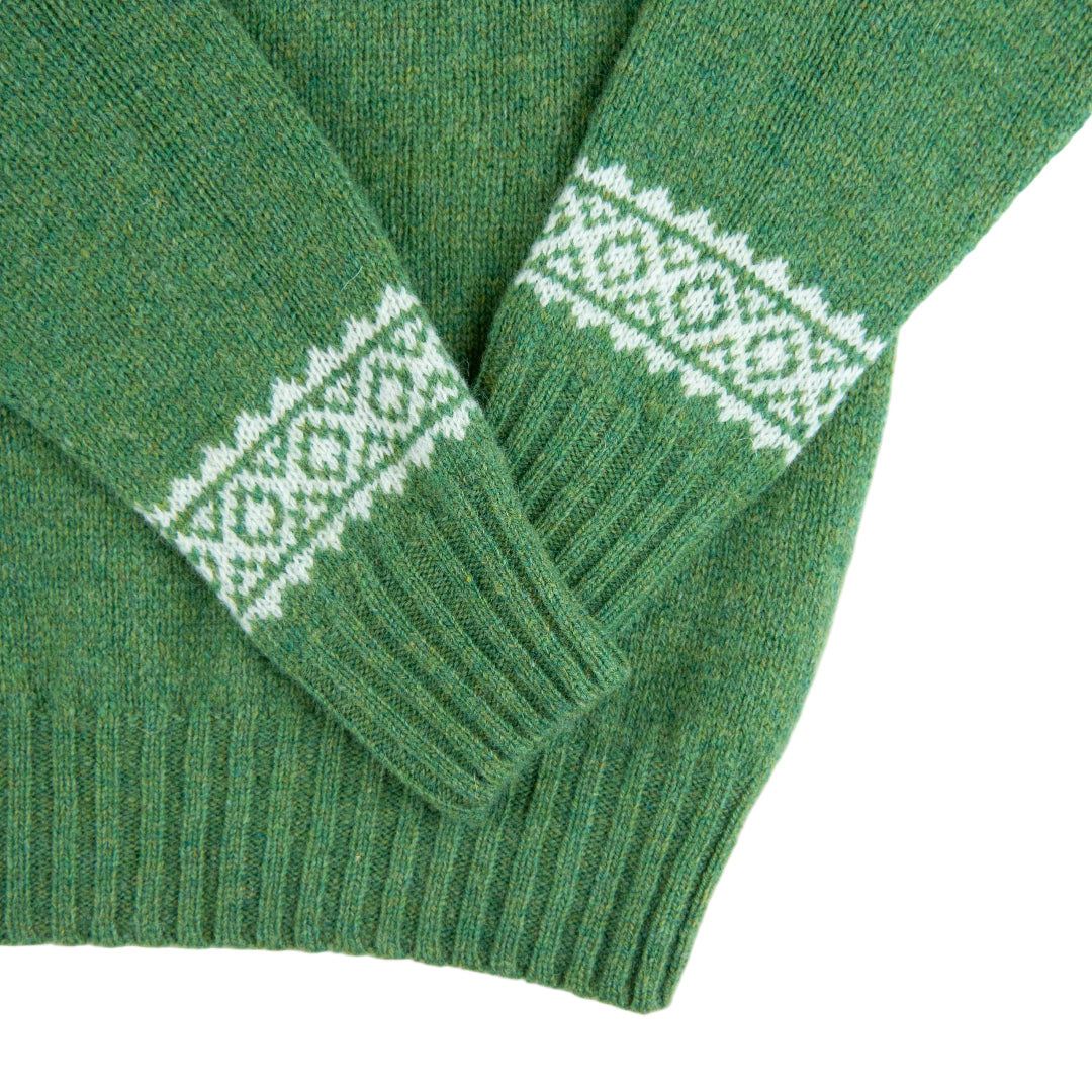Harley of Scotland | Fairisle Sweater - Baize/Snow White