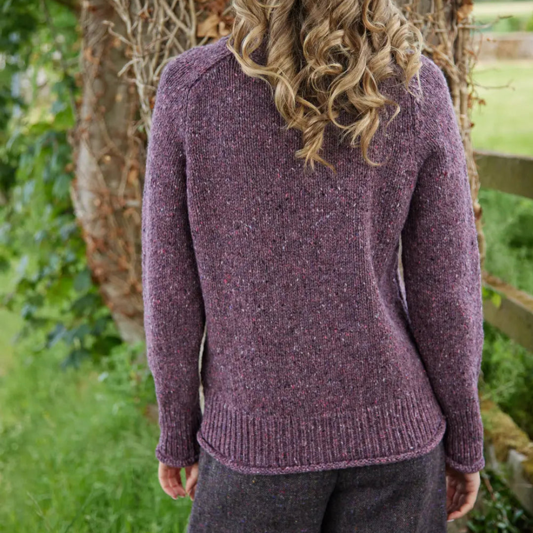 Fisherman Out of Ireland | Saddle Shoulder Sweater - Dark Mauve