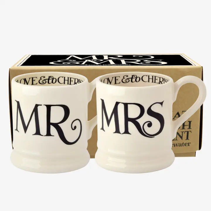 Emma Bridgewater | Mrs. & Mrs. - Set of 2 1/2 Pint Mugs