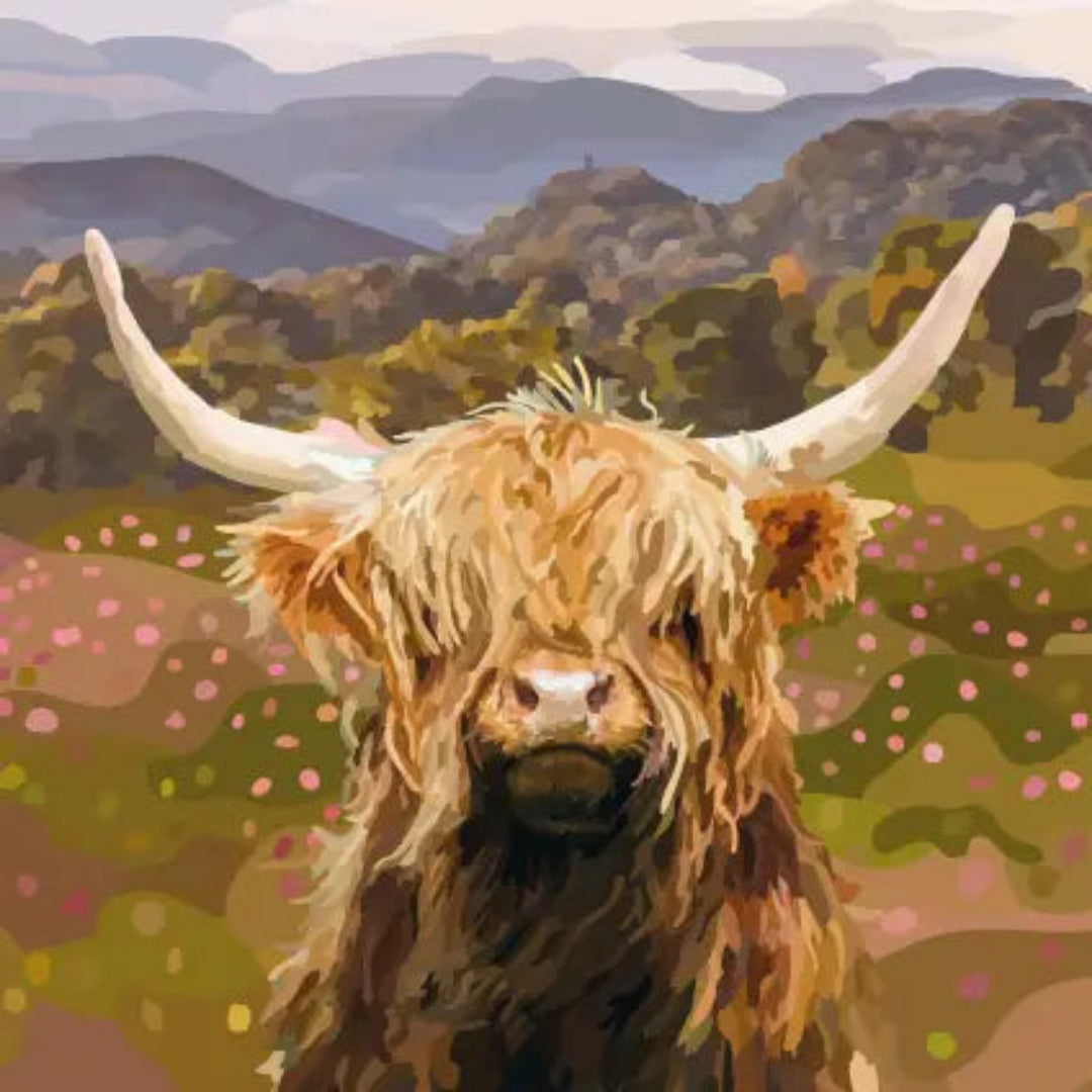 Periodic Society | Highland Cow & Heather | Greeting Card
