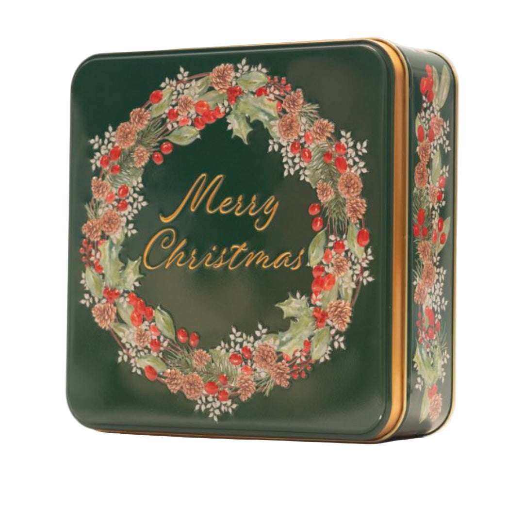 Farmhouse | Christmas Wreath Tin - Assorted Biscuits 400g