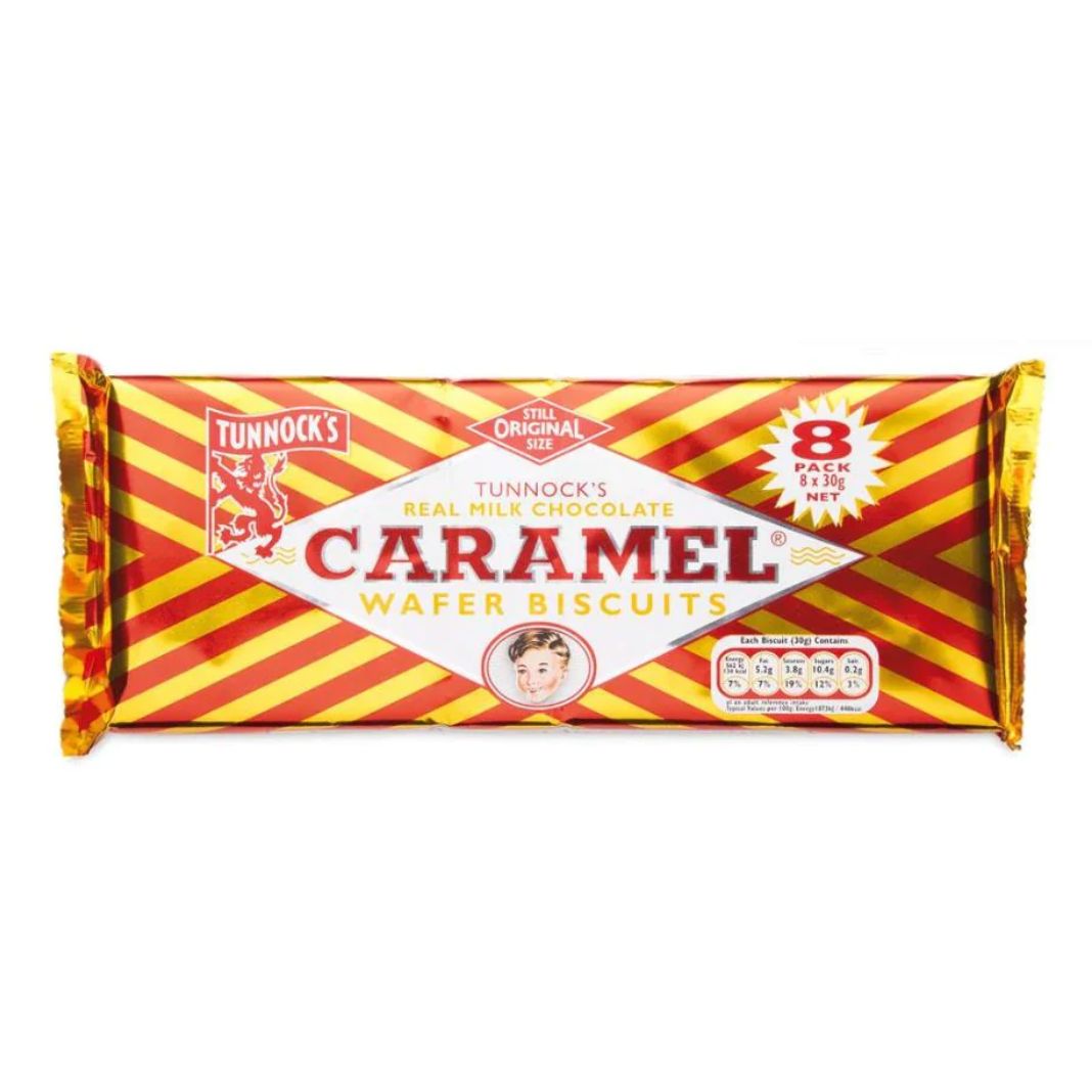Tunnock's | Caramel Milk Chocolate Wafer Biscuits 8 pack 240g