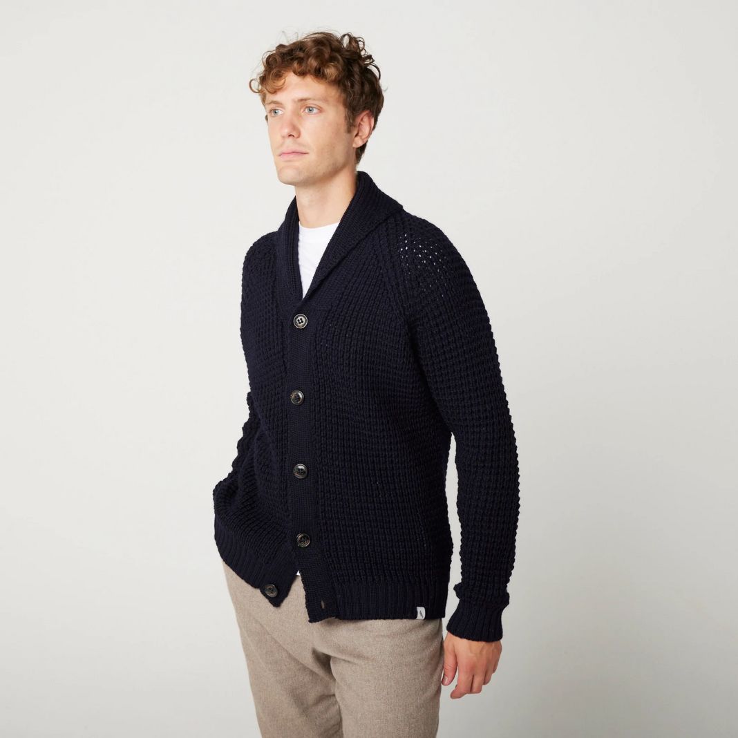 Peregrine | Shawl Collar Cardigan - Navy