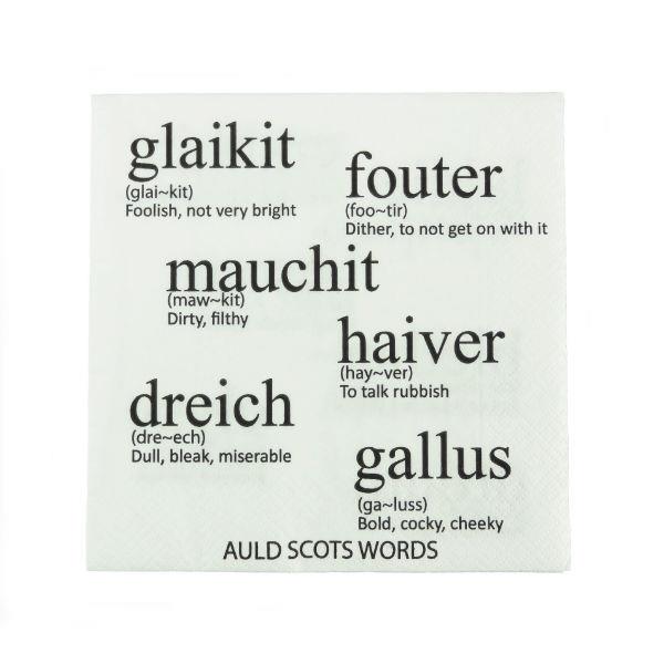 Auld Scots Words Napkins | Lunch Size