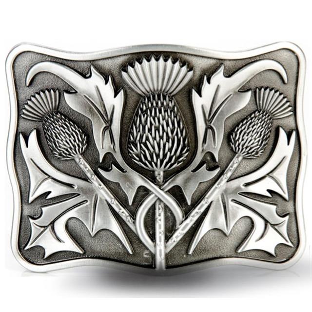 Gunmetal Finish Thistle Kilt Belt Buckle | The Scottish Company