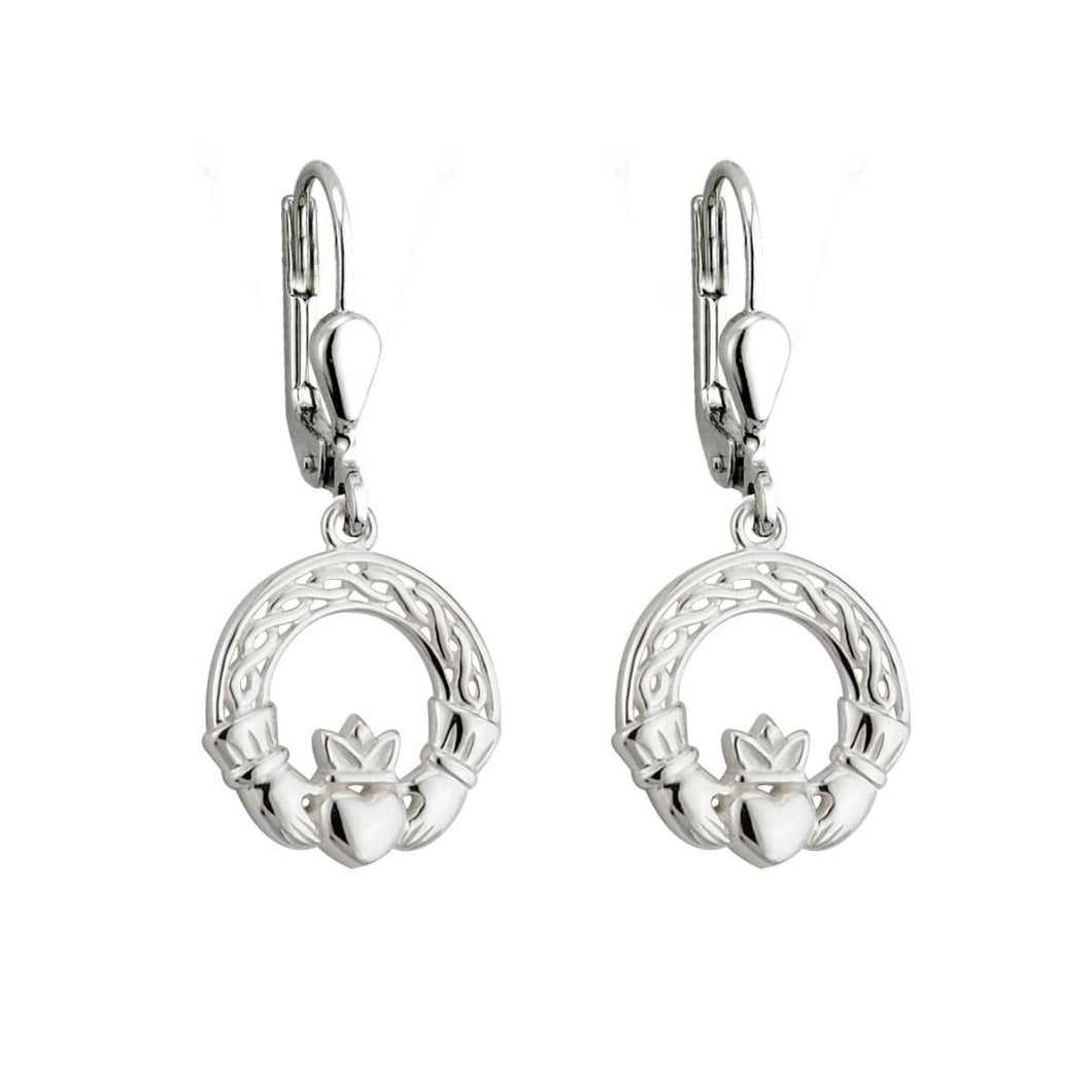 Solvar | Sterling Silver Claddagh Drop Earrings