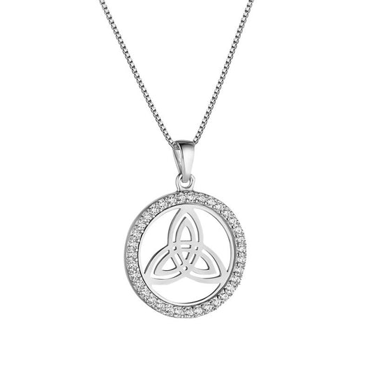 Solvar | Sterling Silver Round Trinity Knot Pendant