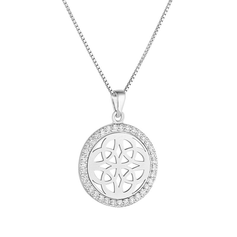 Solvar | Sterling Silver Round Celtic Knot Pendant