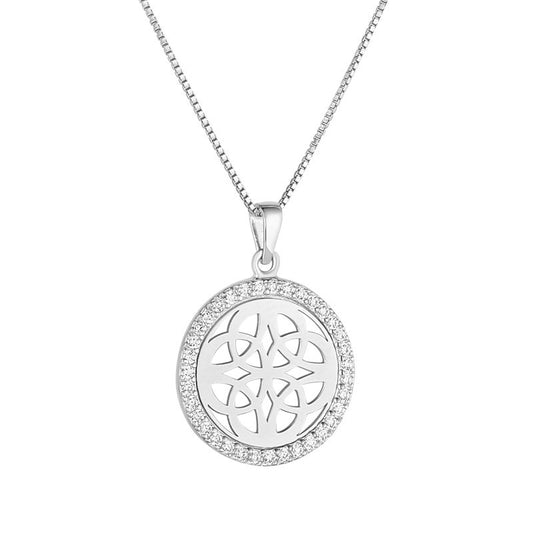 Solvar | Sterling Silver Round Celtic Knot Pendant