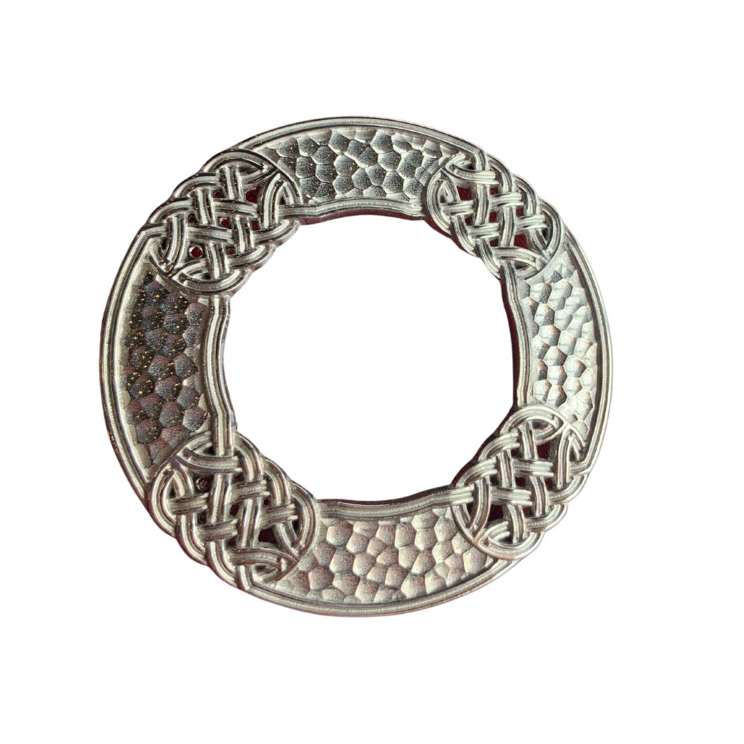 Celtic Art | Pewter Celtic Weave Plaid Brooch