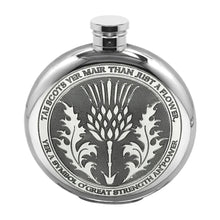 6 oz Tae A Thistle Pewter Flask