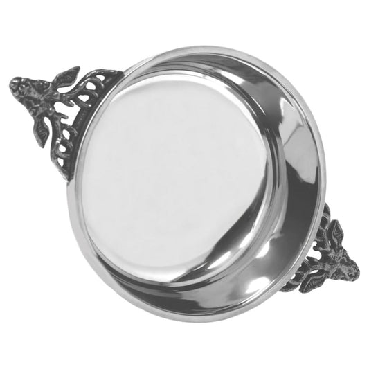 4.5" Stag Handle Pewter Quaich