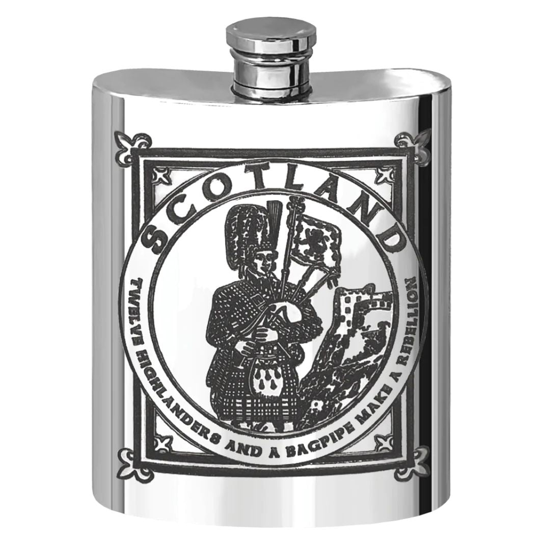 6 oz Highland Piper Pewter Flask – The Scottish Company