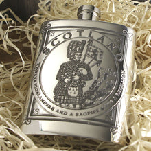 6 oz Highland Piper Pewter Flask