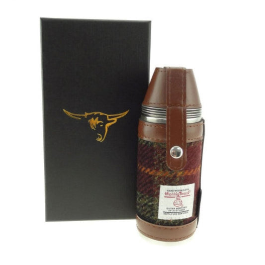 Harris Tweed | Hunting Flask Set - Rust Check