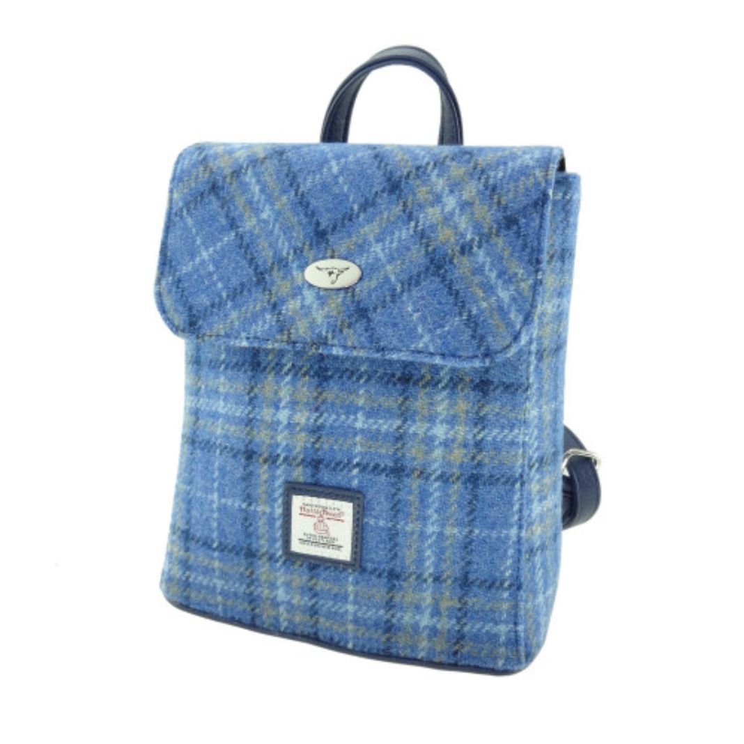 Harris Tweed | Tummel Mini Backpack - Light Blue Check