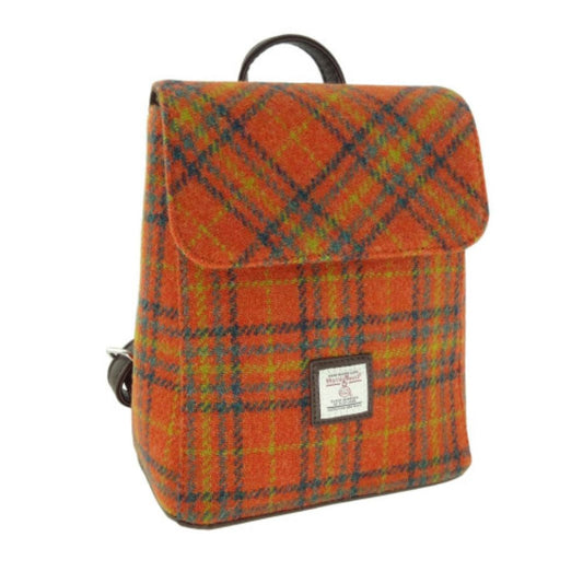 Harris Tweed | Tummel Mini Backpack - Deep Orange Check