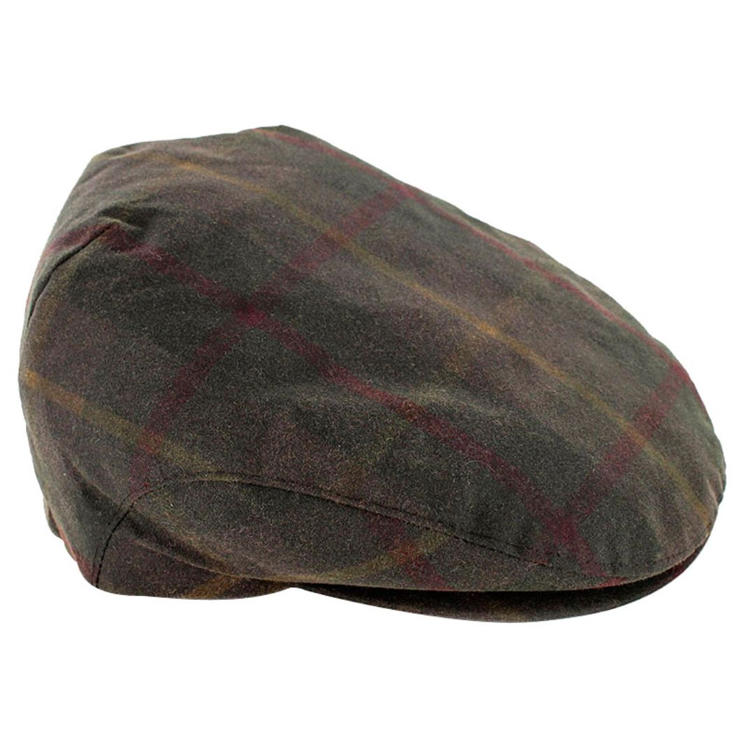 Mucros Weavers | Green Tartan Waxed Trinity Flat Cap