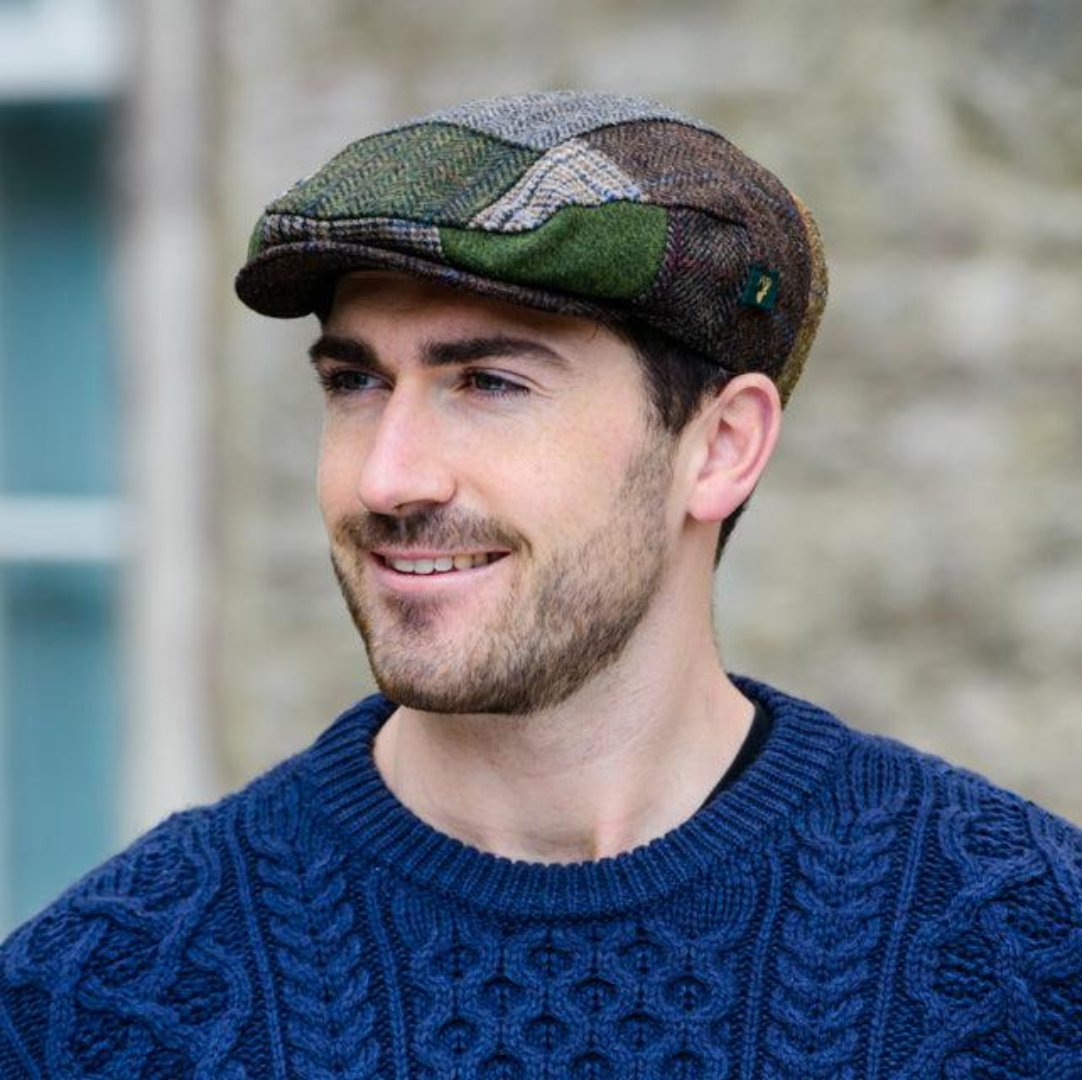 Mucros Weavers | Tweed Patch Trinity Flat Cap