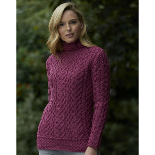 Aran Crafts | High Neck Sweater - Magenta