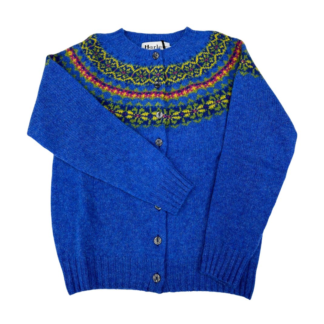 Harley of Scotland | Fair Isle Yoke Cardigan - Bluetoon