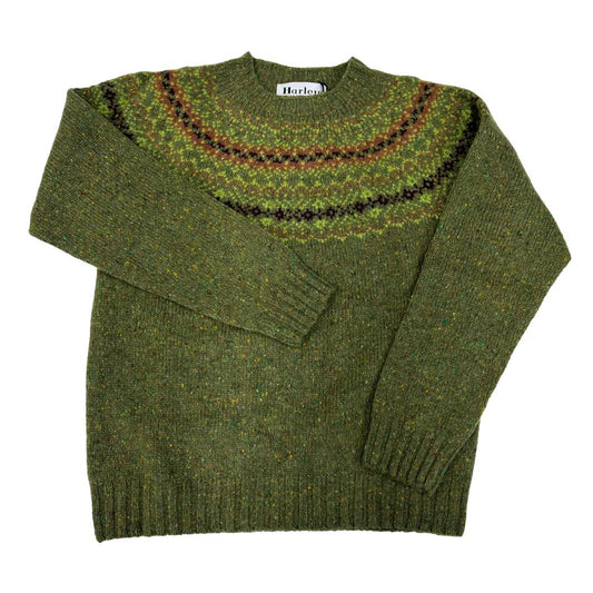 Harley of Scotland | Fair Isle Yoke Crew Neck - Raasay