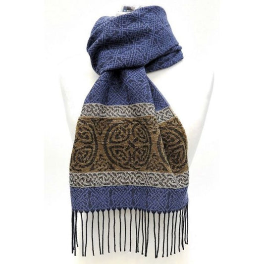 Calzeat | Celtic Border Scarf - Nordic Blue