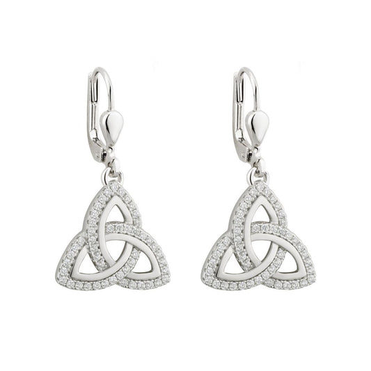 Solvar | Sterling Silver Trinity Knot Drop Earrings