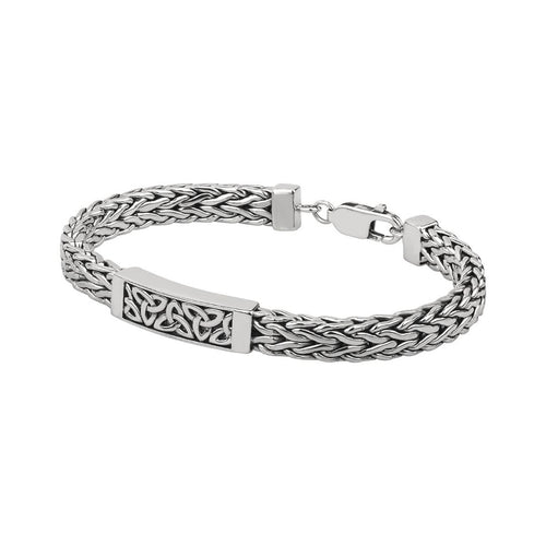Solvar | Sterling Silver Men's Heavy Trinity Knot Bracelet
