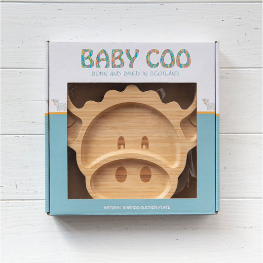 Baby Coo | Highland Cow Bamboo Suction Plate