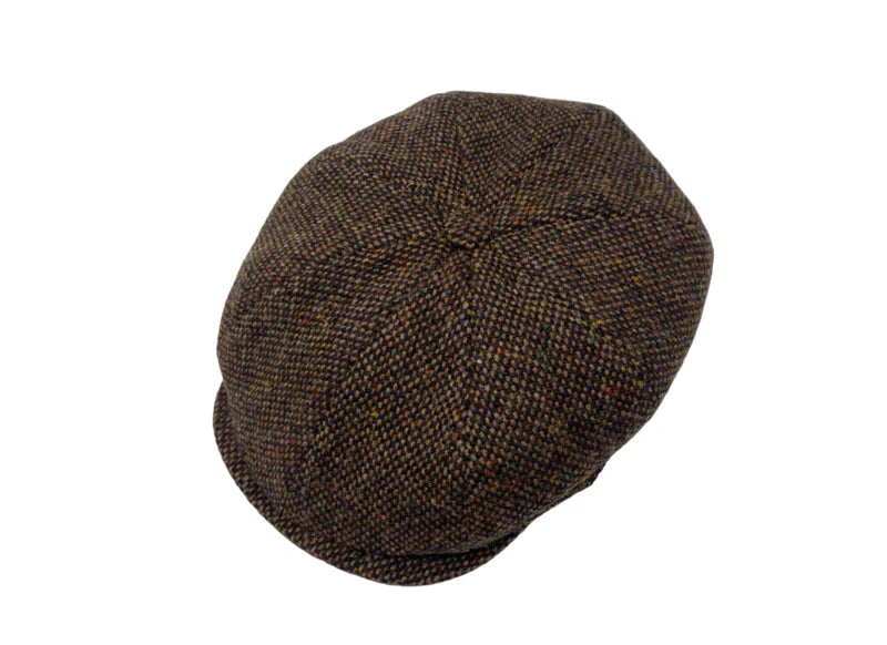 Hanna Hats | Tweed Connery Newsboy Cap - Brown Fleck