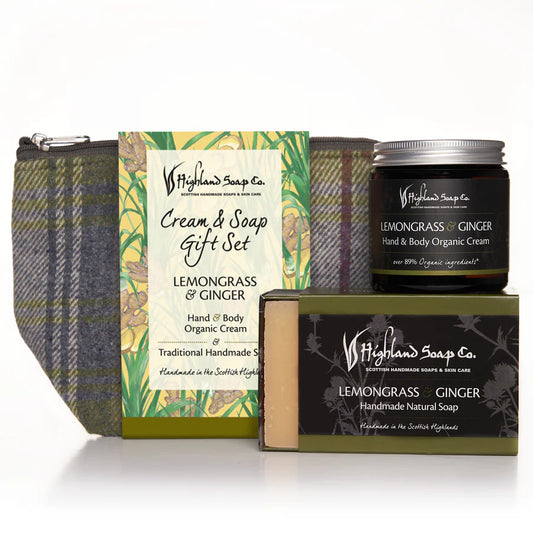 Highland Soap Company | Lemongrass & Ginger Soap, Hand & Body Lotion Gift Set