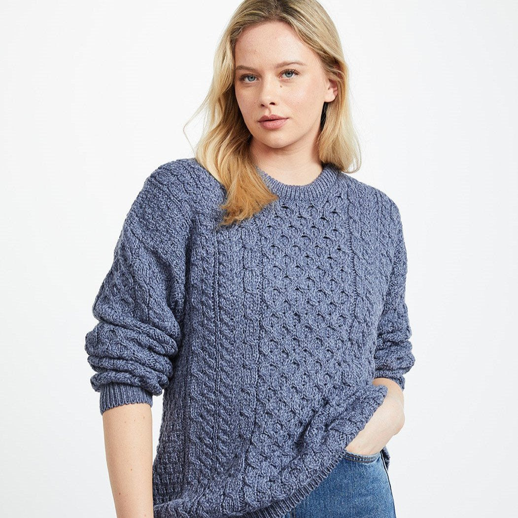 Unisex cable knit Aran sweater 