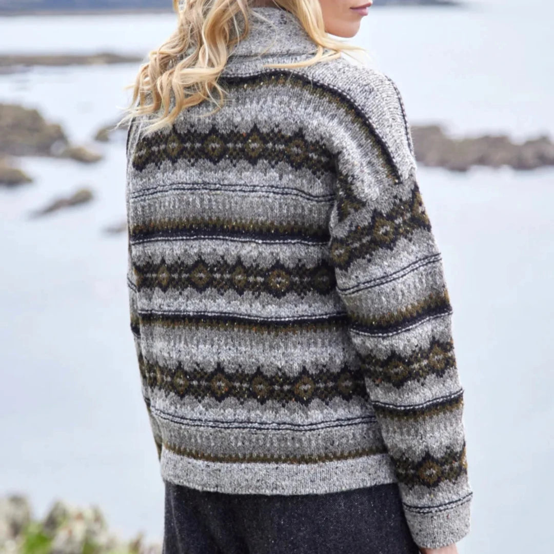 Fisherman out of Ireland | Fairisle Shawl Collar Cardigan