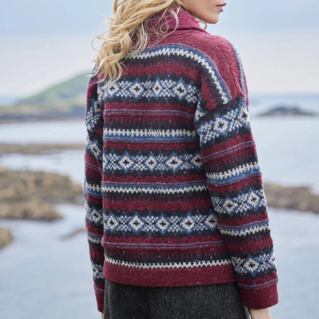 Fisherman out of Ireland | Fairisle Shawl Collar Cardigan