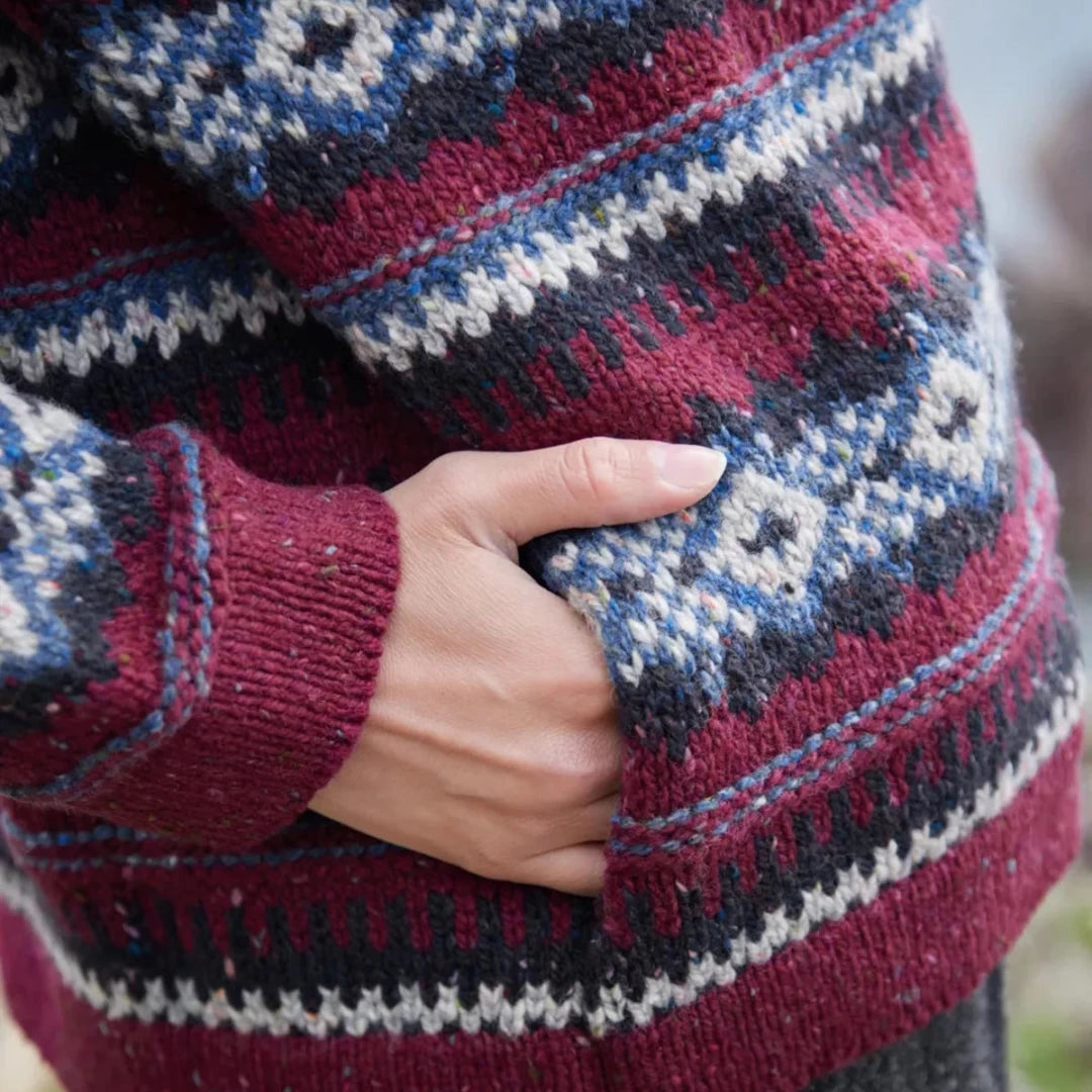 Fisherman out of Ireland | Fairisle Shawl Collar Cardigan