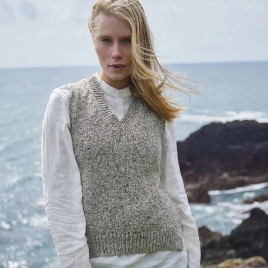 Fisherman Out of Ireland | Donegal Fleck Merino V-neck Sweater Vest