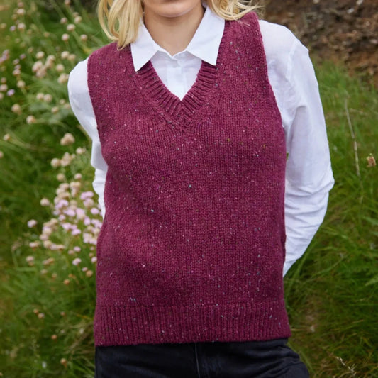 Fisherman Out of Ireland | Donegal Fleck Merino V-neck Sweater Vest