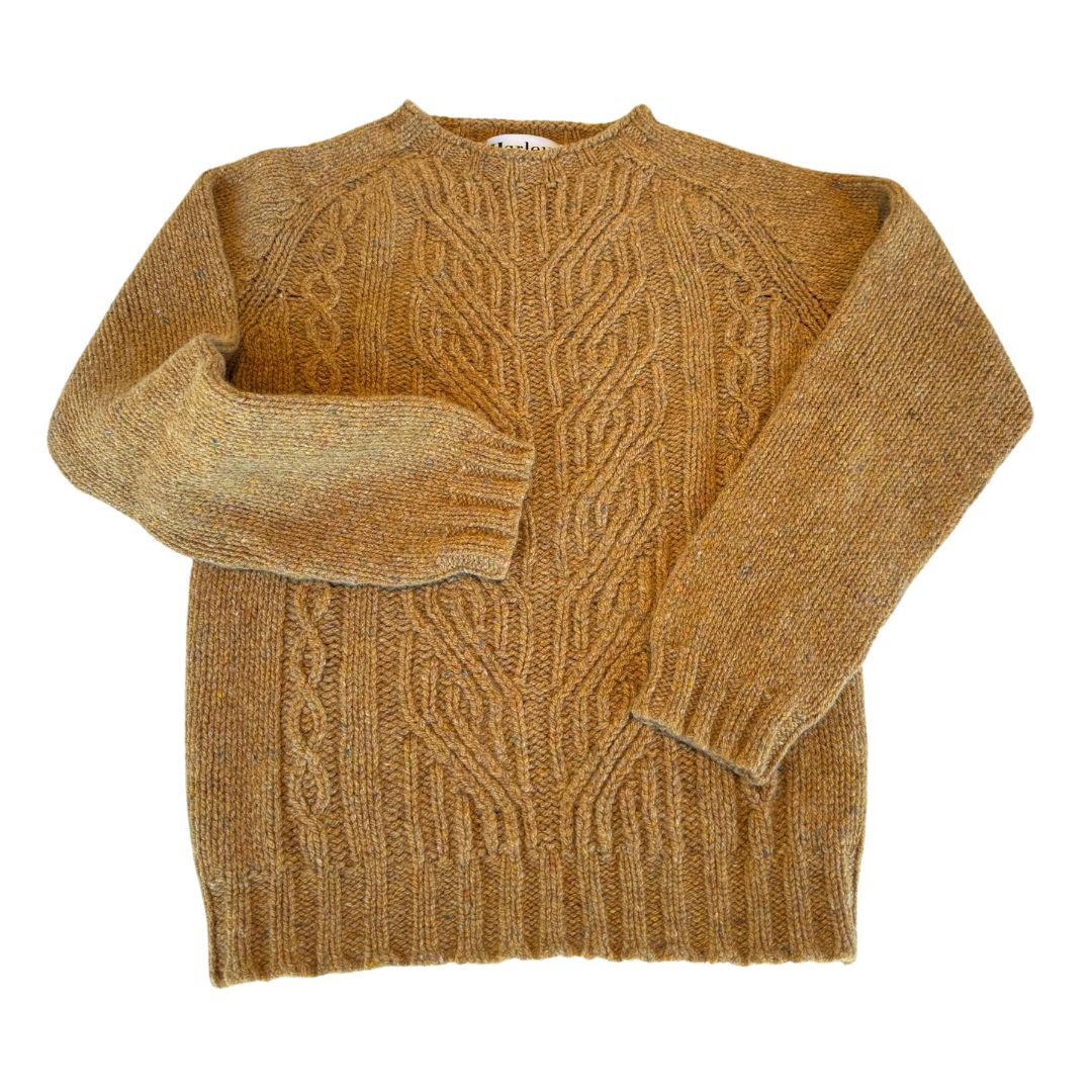 Harley of Scotland | Aran Knit Pure New Wool Sweater