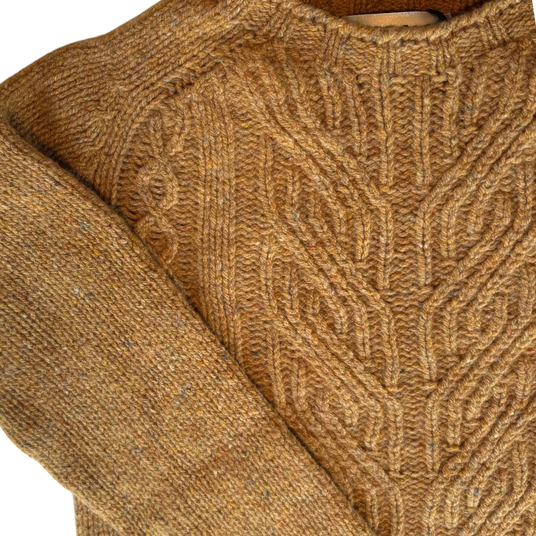 Harley of Scotland | Aran Knit Pure New Wool Sweater