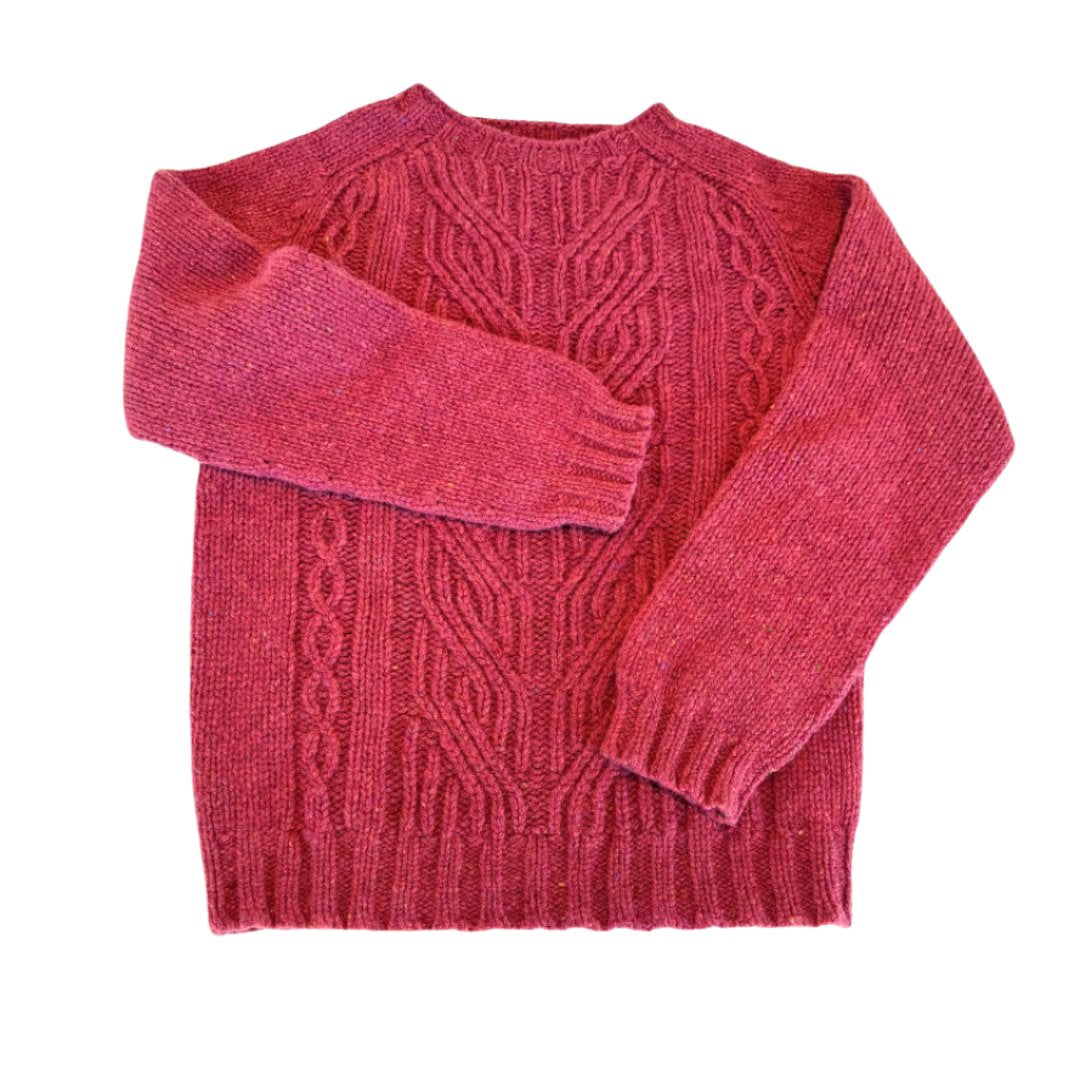 Harley of Scotland | Aran Knit Pure New Wool Sweater