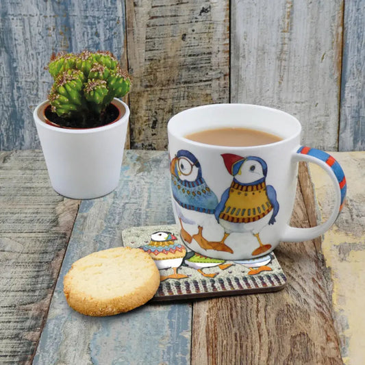 Emma Ball | Woolly Puffins Bone China Mug