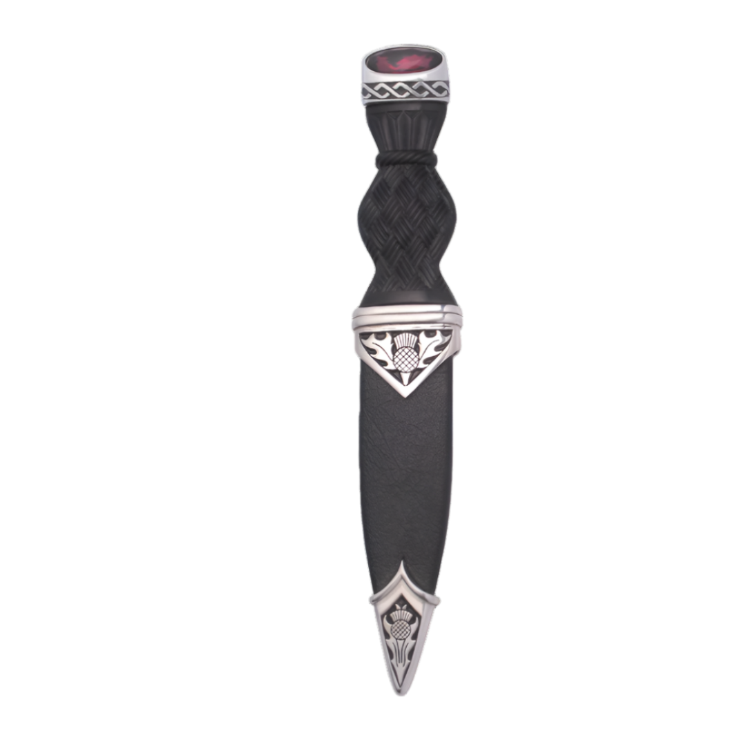 Sgian Dubh | Thistle design in polished pewter with stone top