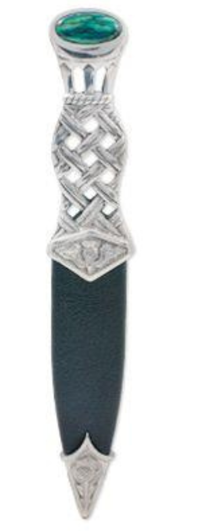 Sgian Dubh | Matte Pewter Thistle with Heathergem Top