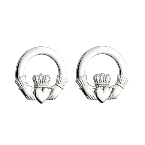 Solvar | Sterling Silver Claddagh Stud Earrings